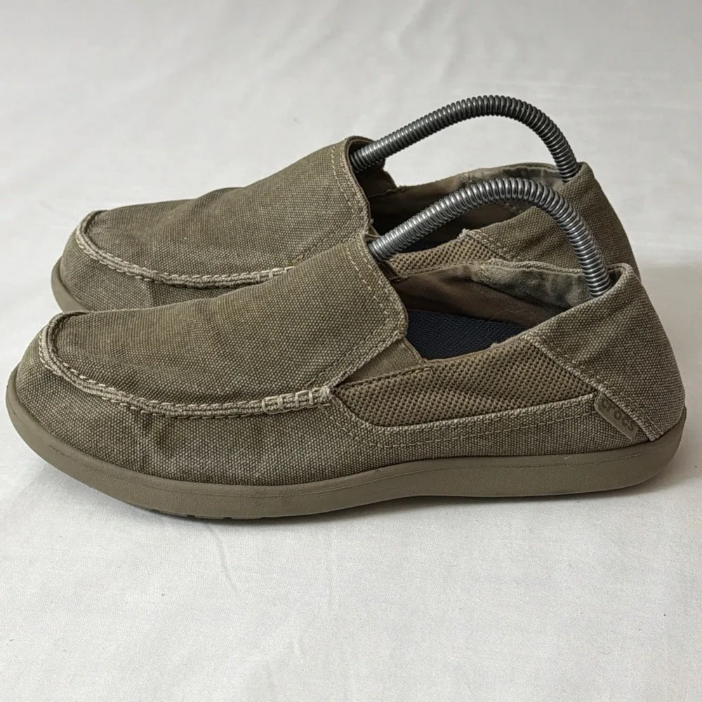 Crocs 202056 Men's Santa Cruz Slip-On Canvas‎ Boat Shoes Men's 8 Gym Comfy Shoe